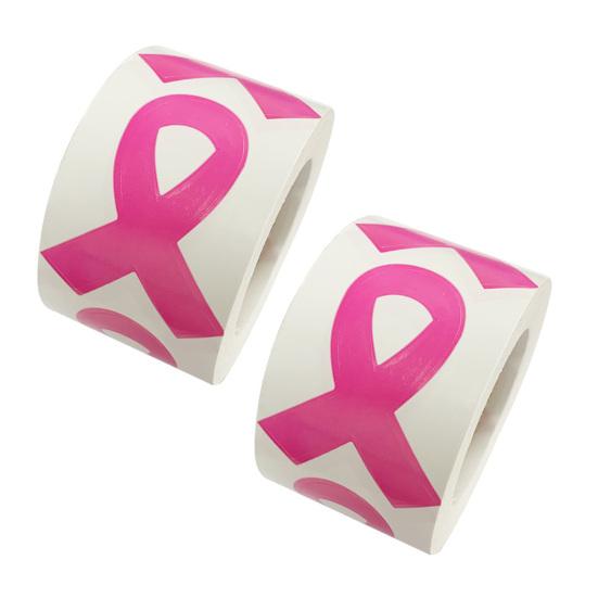 Pink Ribbon Stickers Breast Cancer Awareness Stickers Self-adhesive Ribbon Design Stickers for Fundraisers Groups Charity Events