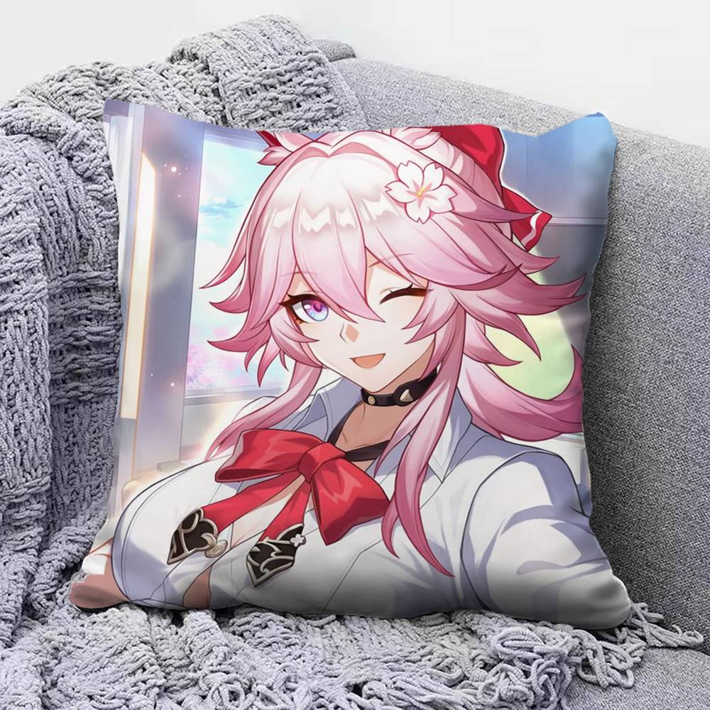 Evanescia Honkai Star Rail Game Anime Girl Pillow Covers Home Sofa Cushion Covers and Aecorative Custom