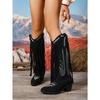 Embroidered Big Yard Pointed Toe High Heel Tassel Boots Women's 2025 Winter New Ethnic Style Thick-heeled Knight Boots