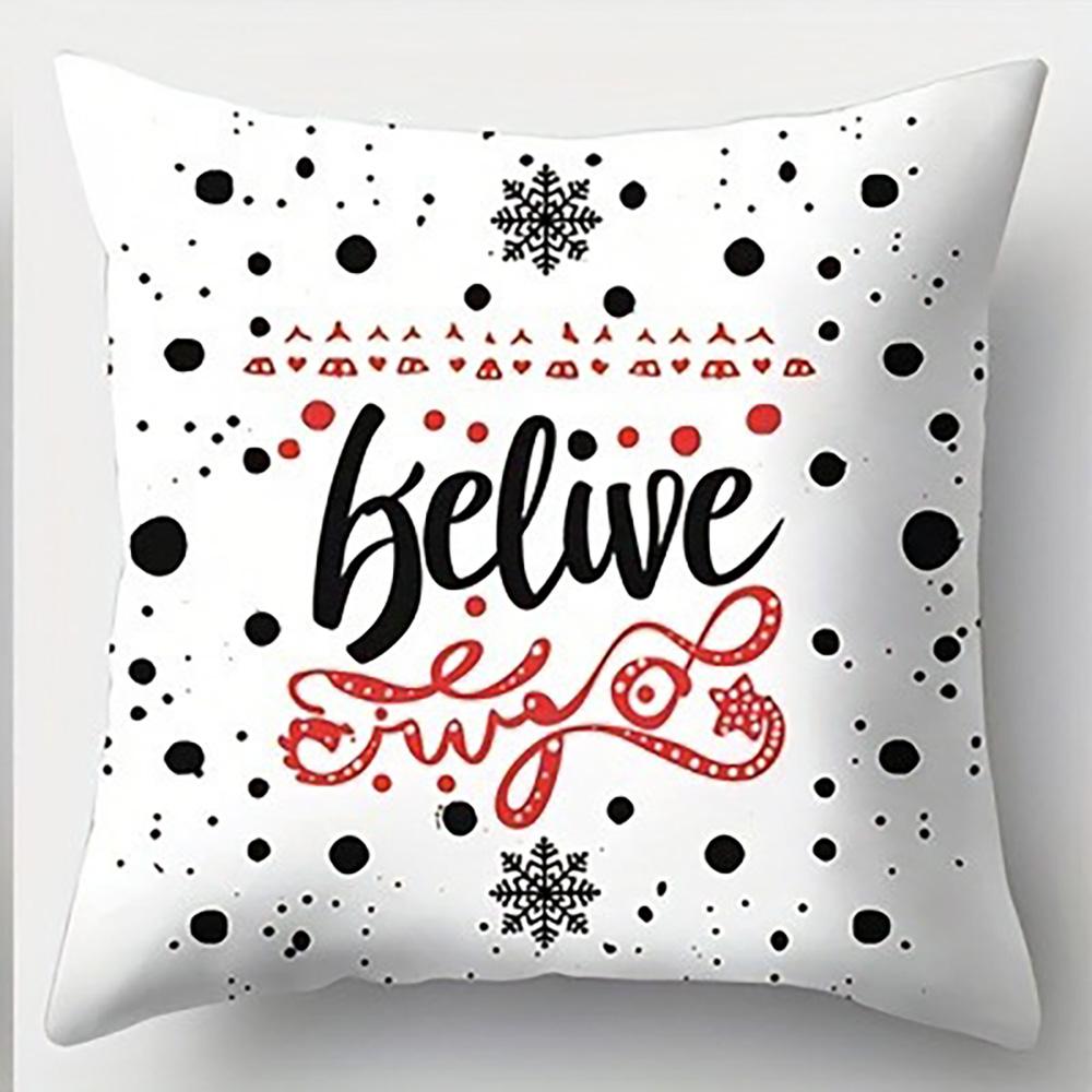 

Christmas Pillowcases: Merry, Deer, Snowflakes & Believe Designs Sofa room cushion cover home decoration new year gift 16x16Inch