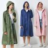 Koreanischer und Japanischer Stil Regenmantel für Erwachsene Damen, Modischer Wander Koreanische Version Einteiler Trendiger Regenponcho, Lang Wasserdicht Atmungsaktiv