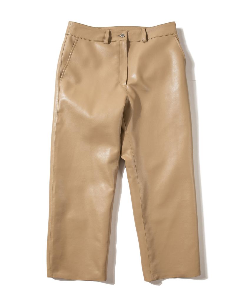 DREAMWORLD Leather Regular Pants_Beige