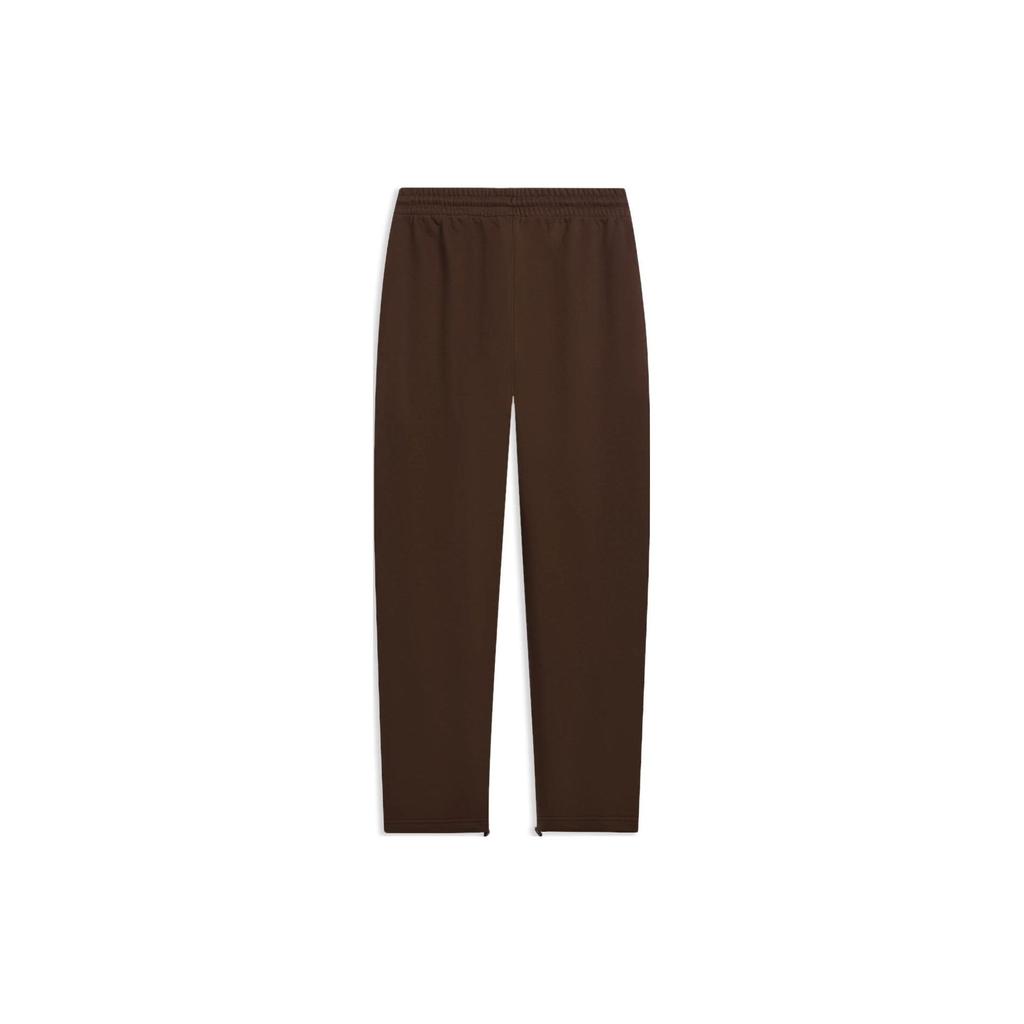 Li-Ning Anti-Wu Series Solid Color Elastic Waist Drawstring Straight-Leg Knit Sports Pants Men Bottoms Taupe AKLT081-4