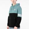 Puma Power Logo Printed Colorblock Hoodie Men Tops Blue 670937-50