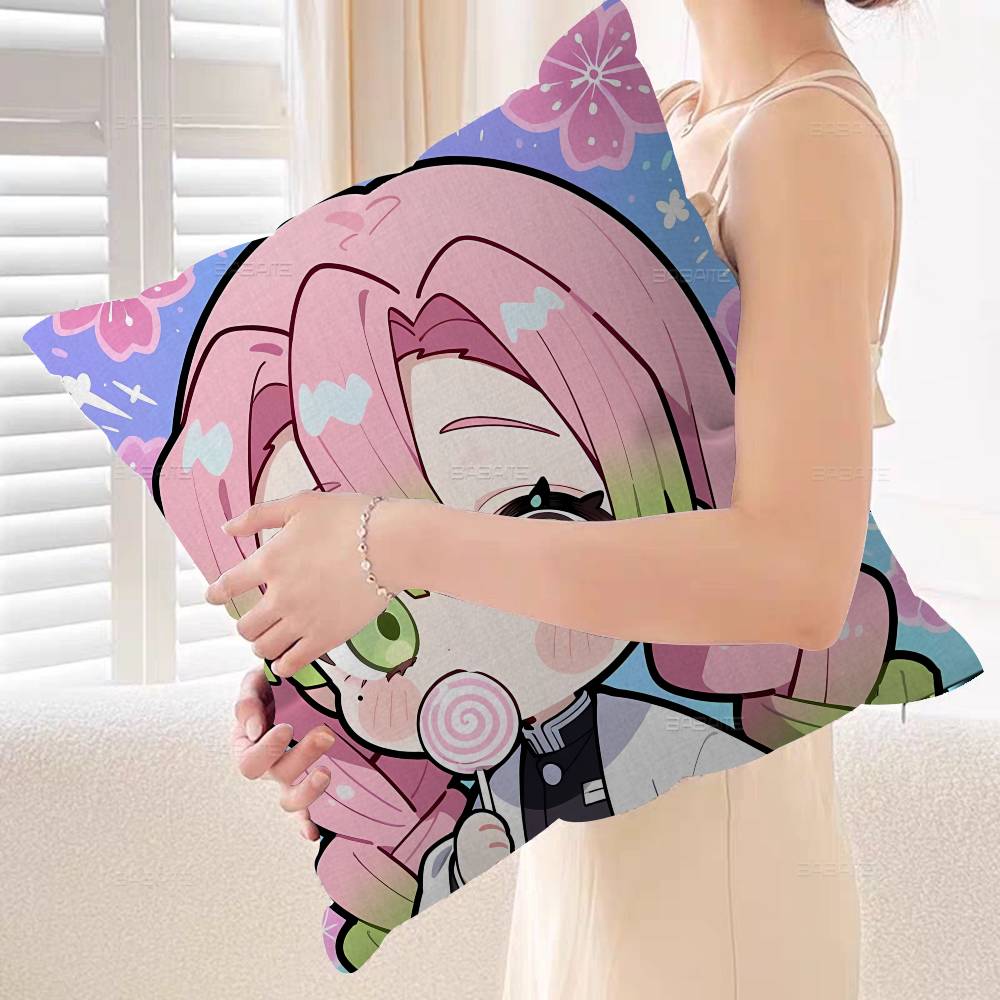 Anime Character Mitsuri Kanroji Pillow Cushion Cover Pillowcase Living Room Sofa Home Decor Customized