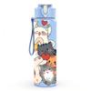 1PC Cute Cat And Kitten Floral Cartoon Print 750ml Color Plastic Sports Water Bottle Leakproof Flip Straw Lid Suitable for Sports Office Home Use