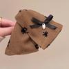Fabric Bow Triangle Hairpin Korean Versatile Back Head Hair Clip Fashionable Elegant Temperament Headgear Women
