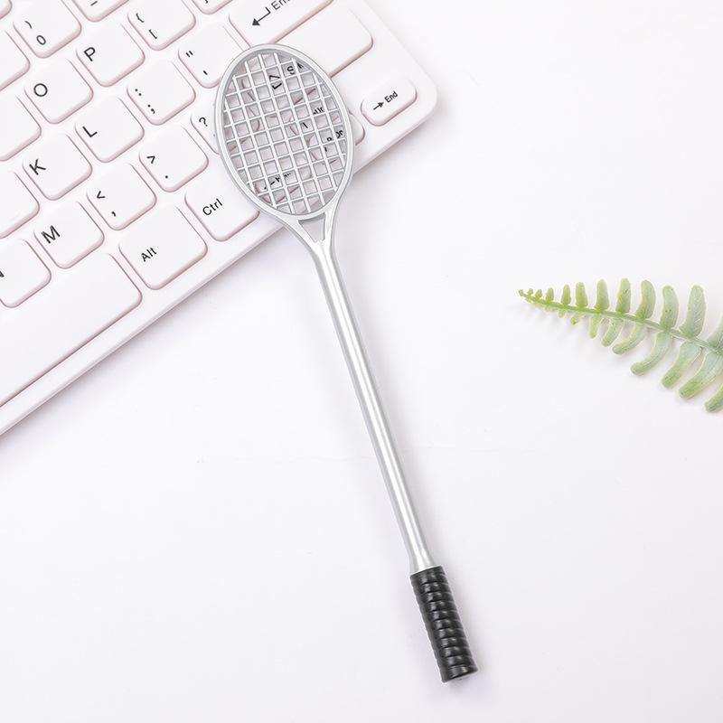 5 sztuk kreatywny projekt rakiety tenisowej śliczne Kawaii kolor metalu neutralne długopisy dla dzieci prezent szkolny DGYNIL0108C