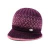 Hat Women's Autumn and Winter New Big Brim Wool Hat Old Lady Fleece Warm Ear Protector Knitted Hat