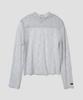 Tudument High Neck Lace Sheer Top Light Gray