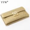 Stroh Umschlag Abendparty Handtasche Mode Damen Webmuster Gold Clutch Messenger Geldbörsen Dame Täglich Pendeln Brieftaschen Taschen