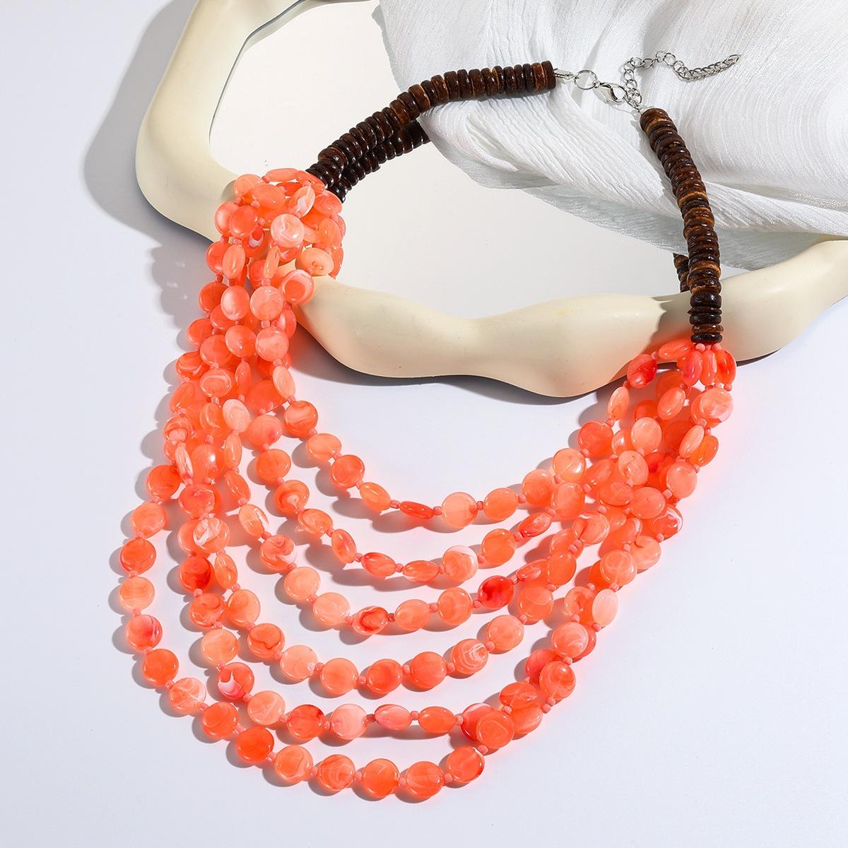 

Многослойное ожерелье из бисера ручной работы, длинная универсальная цепочка для свитера, декоративное ожерелье для одежды высокого класса павлин голубой