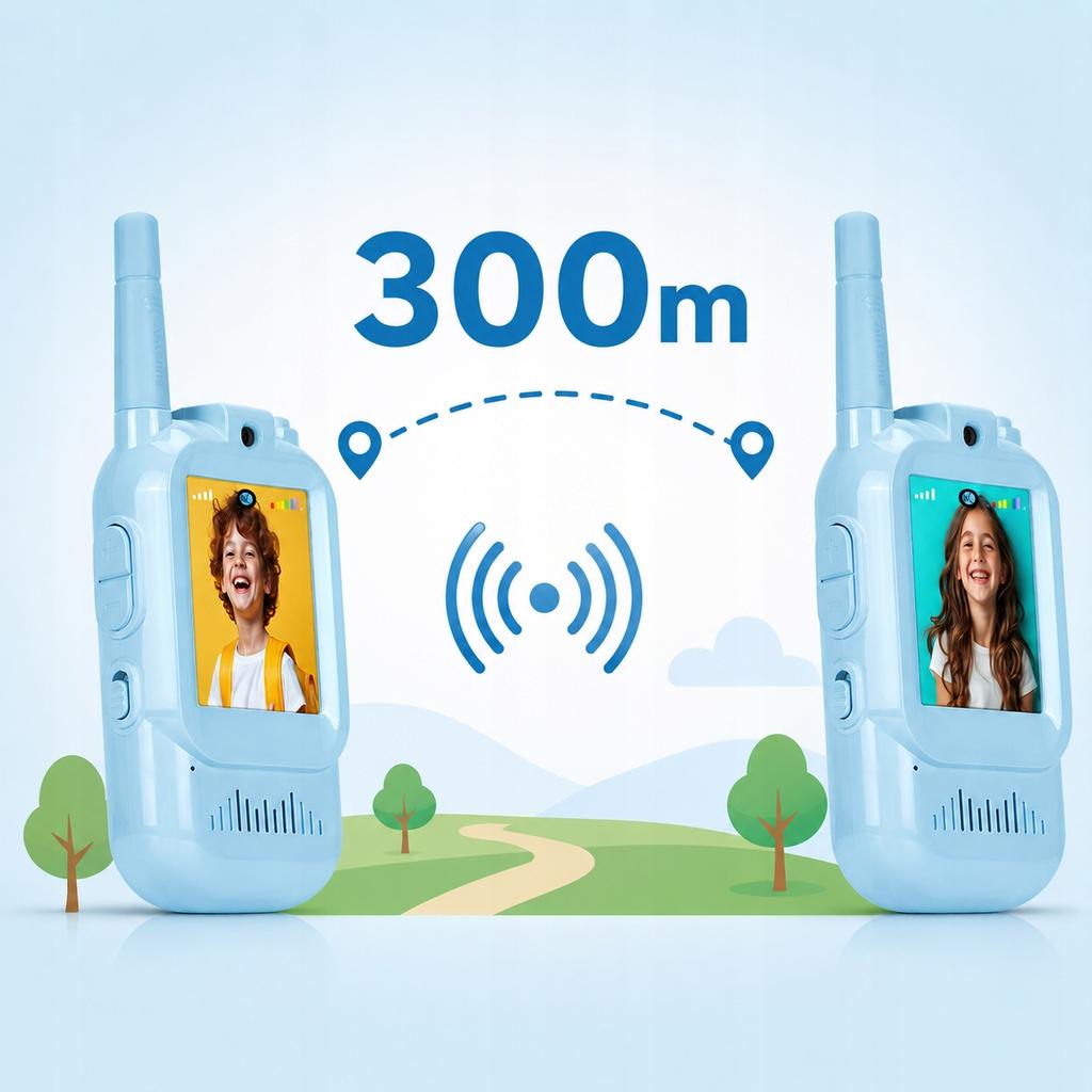 [PACZA] 2x Walkie-talkie with Video Camera Wi-fi Walkie Talkie Blue Z3501