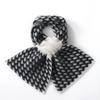 Women's 100% Pure Cashmere Perforated Plaid Scarf - Warm Knit Neck Gaiter for Autumn/Winter Cold Protection