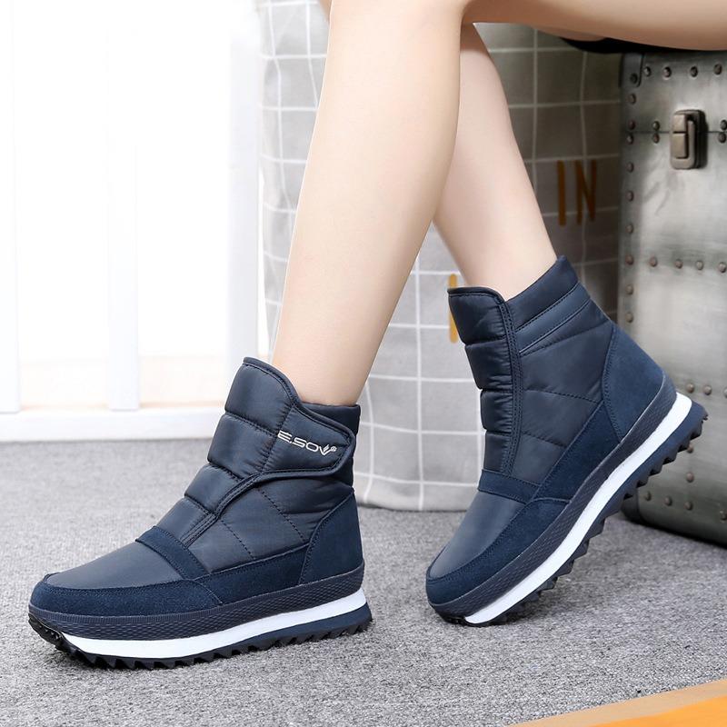 Winter Waterproof and Non-slip Snow Boots Low Tube Piled Thickened Warm Thick-soled Cotton Shoes Outdoor Short Boots Fluffy Shoes
