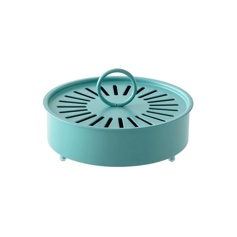 

1 шт. Подставка для москитных спиралей с крышкой, большая портативная коробка-держатель для москитных спиралей, спиральный благовонный подсвечник от комаров для дома, улицы синий