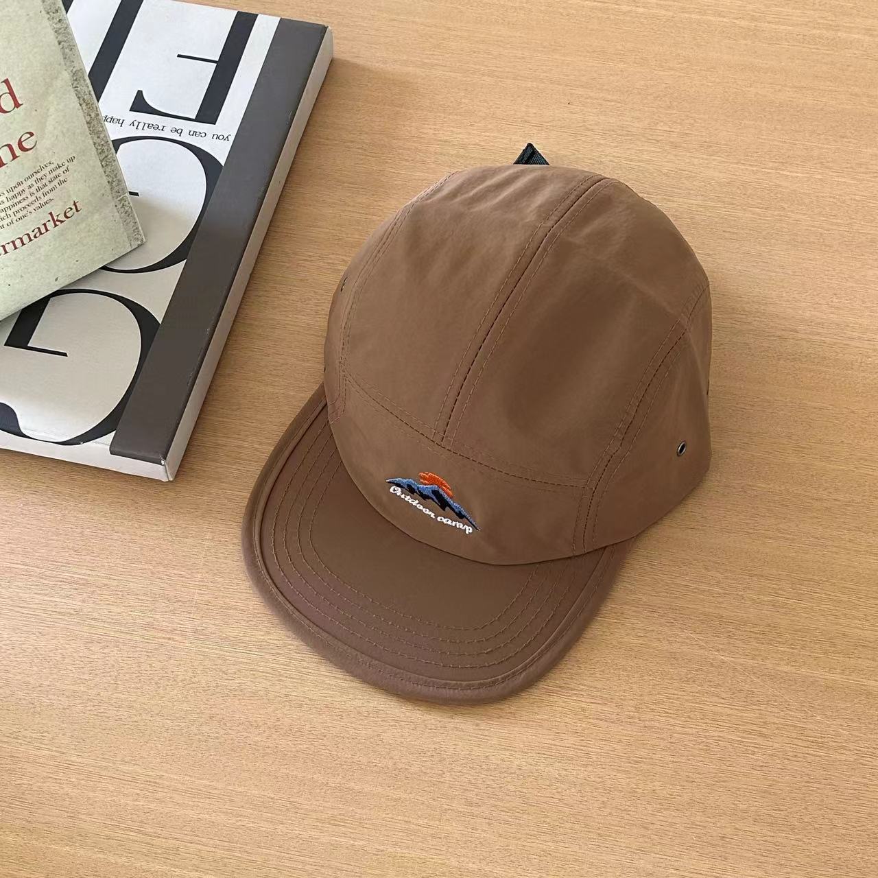 

Korean Style Quick-Drying Flat-Brim Baseball Cap Outdoor Camping Trendy Unisex Hat 56-58cm коричневый