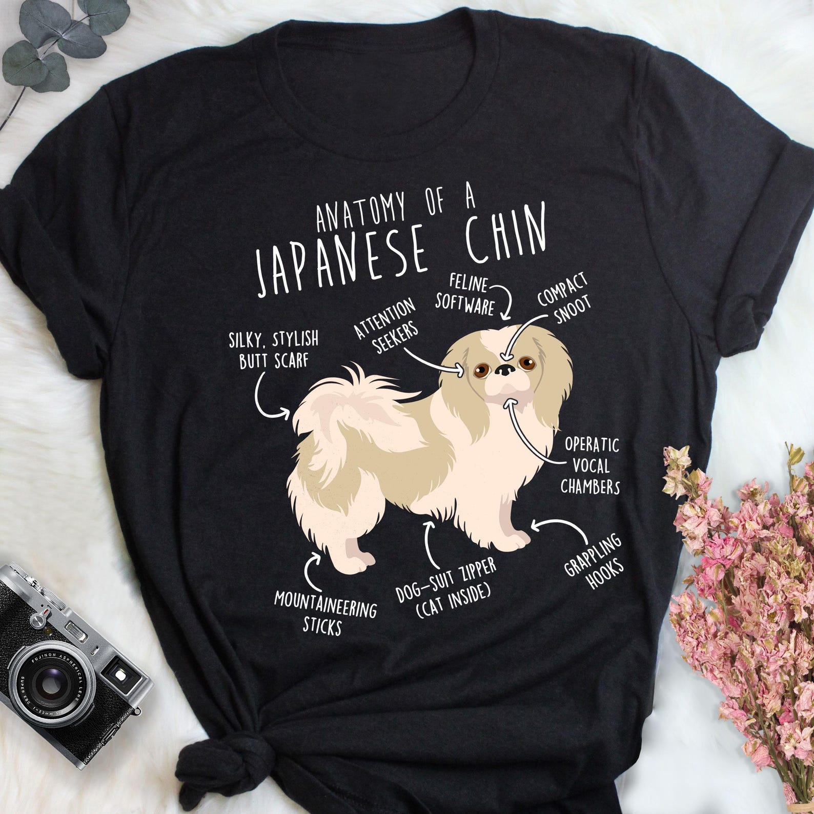 Lemon Japanese Chin Shirt, , , Cute Japanese Spaniel T-shirt, Funny Dog Lover Gift, Pet Tee, Dog Mom Top, Dog Dad, Lemon and White 160