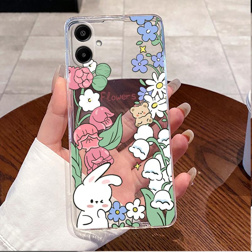 For Samsung Galaxy F70e 5G Case SM-E076B Cute Love Rabbit Funny Clear TPU Soft Silicone Phone Case For Samsung F 70e Back Cover