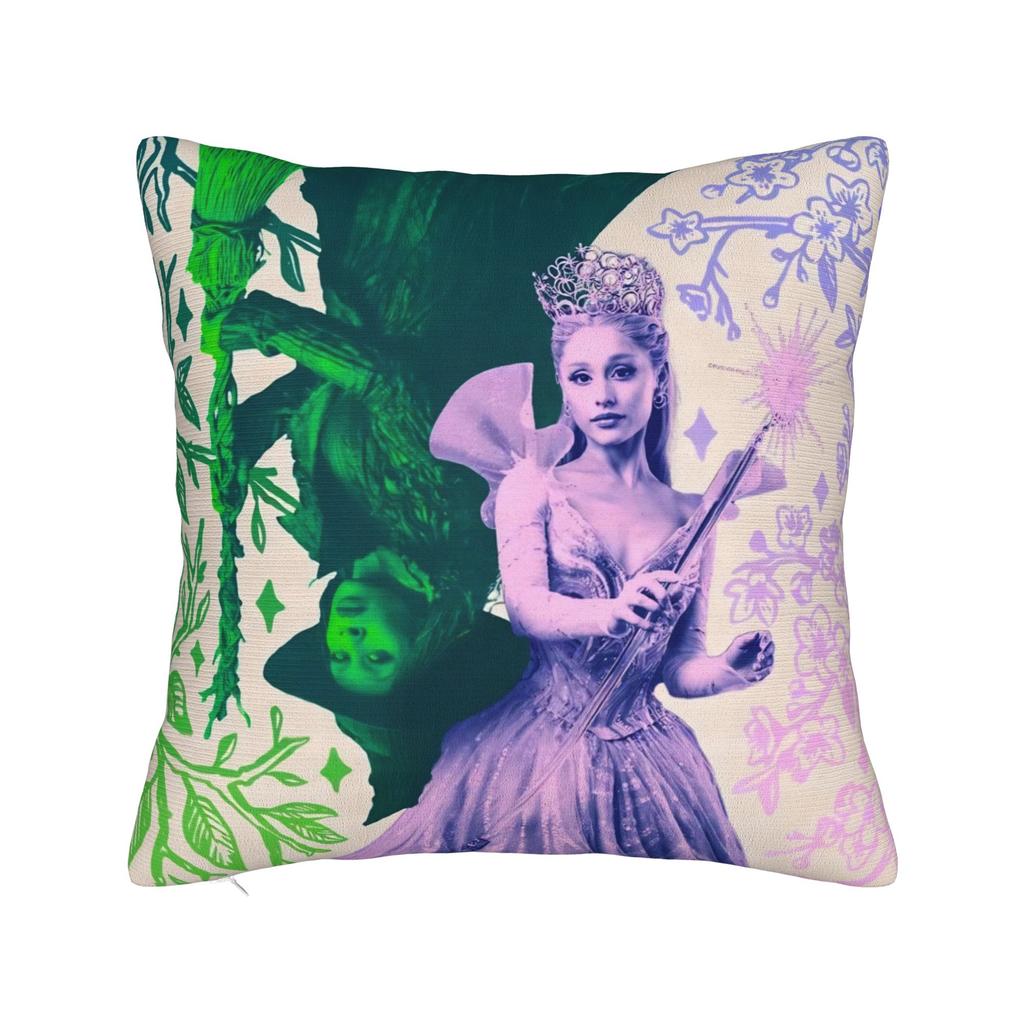 Printed Wicked Elphaba & Glinda Tonal Pillowcase Polyester Cushion Cover Decorations Witch Throw Pillow Case Cover Home Zippered