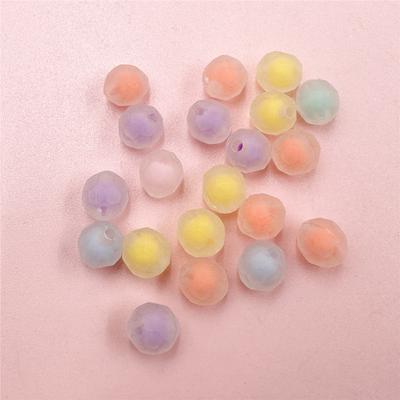 Rond 9*9.6mm Fabrication de Bijoux Acrylique Dépoli 20PCS DIY Collier Perles Libres Accessoires de Bijouterie Mode Pour Porte-clés Bracelets Pour