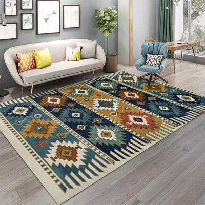 Boho Nordic Türkischer Stil Teppich rutschfest für Wohnzimmer Schlafzimmer Sofa Heimdeko Kinder Bodenteppich