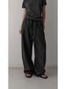 Sister Teng Autumn/Winter High-Waist Wide-Leg Pants - Lazy Style Casual Curved Fit for Women