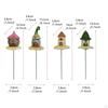 4Pcs House Garden Statues Resin Dollhouse Decoration Miniature Figurines for Patio Lawn