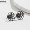 SMJEL Gold Stainless Steel Earrings Geometric Women Cute Leaf Star Footprints Mandala Cactus Earings Jewelry Small Studs Gift