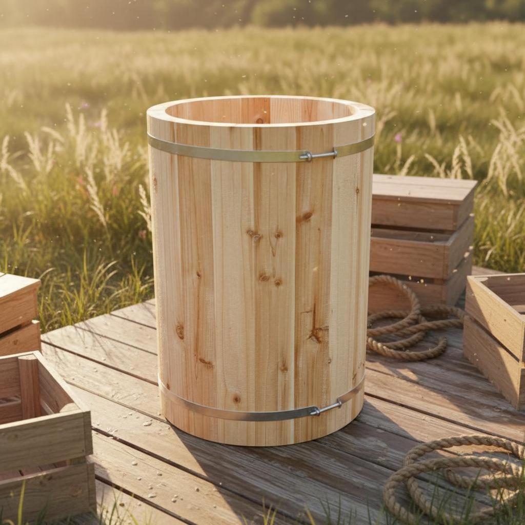 Traditional Round Beehive Handmade Wooden Barrel Fir Wood Bee for Beekeepers,