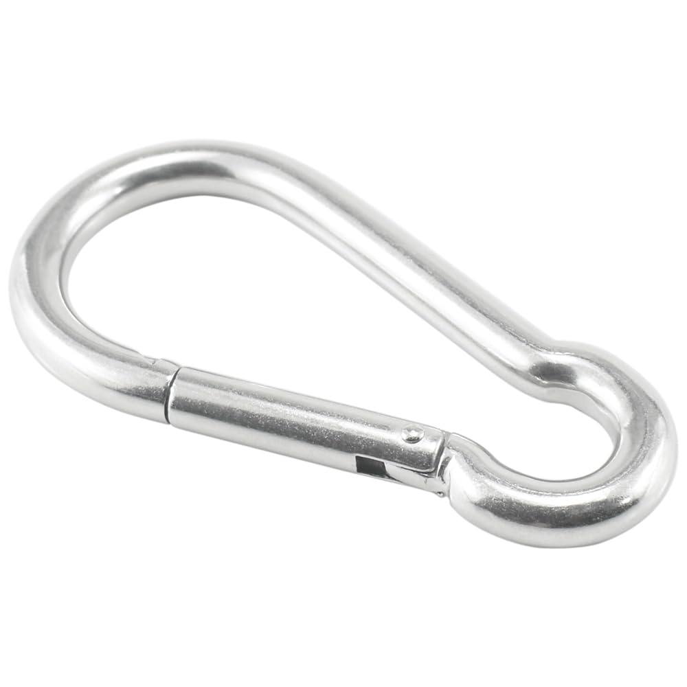 NOTRICKT D12mm x H139mm Snap Hook Type Stainless for Connecting and Rope SSH-005 B, Steel, Chains, Wires,
