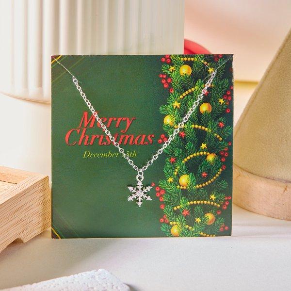 Christmas Snowflake Zircon Necklace Elk Tree Collarbone Chain Exquisite Jewelry For Women Men Holiday Party Gift