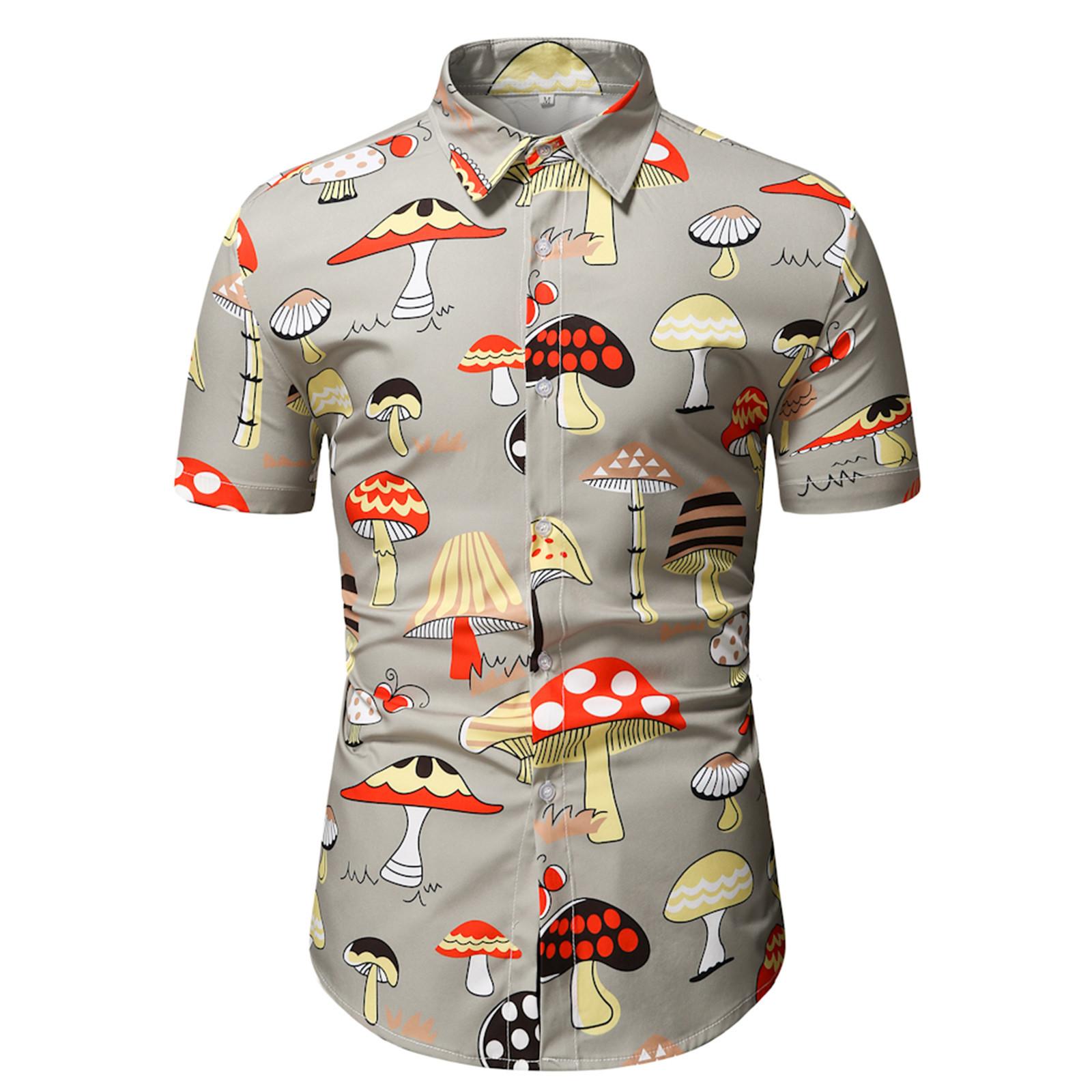 

Мужская мода в этническом стиле с коротким рукавом, повседневная гавайская рубашка с принтом, блузка, футболка XXL жёлтый