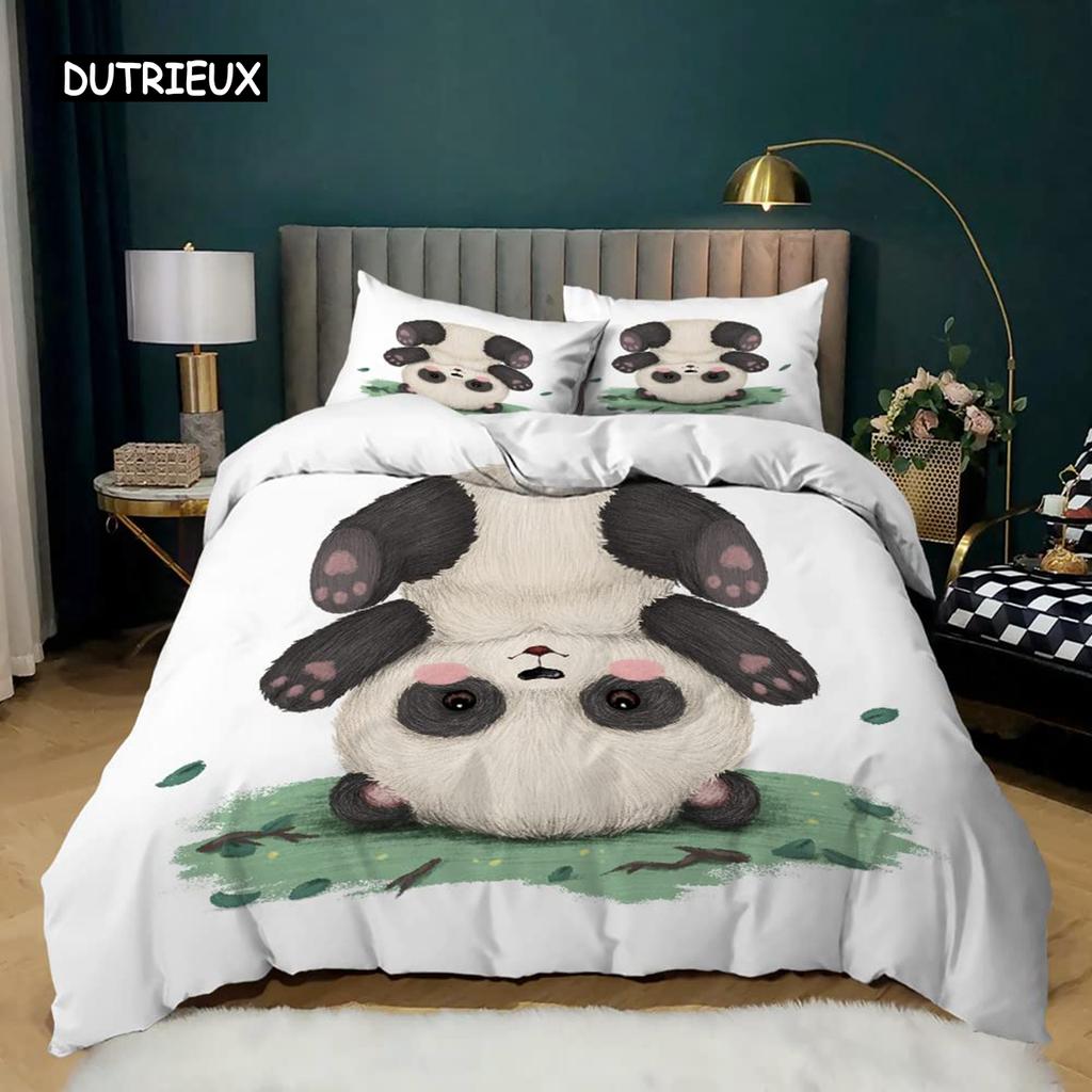 Panda Tiger Bedding Set, 3D Printed Animal Duvet Cover, Twin Full Queen King Double UK Supking Sizes Bed Linen Pillowcase