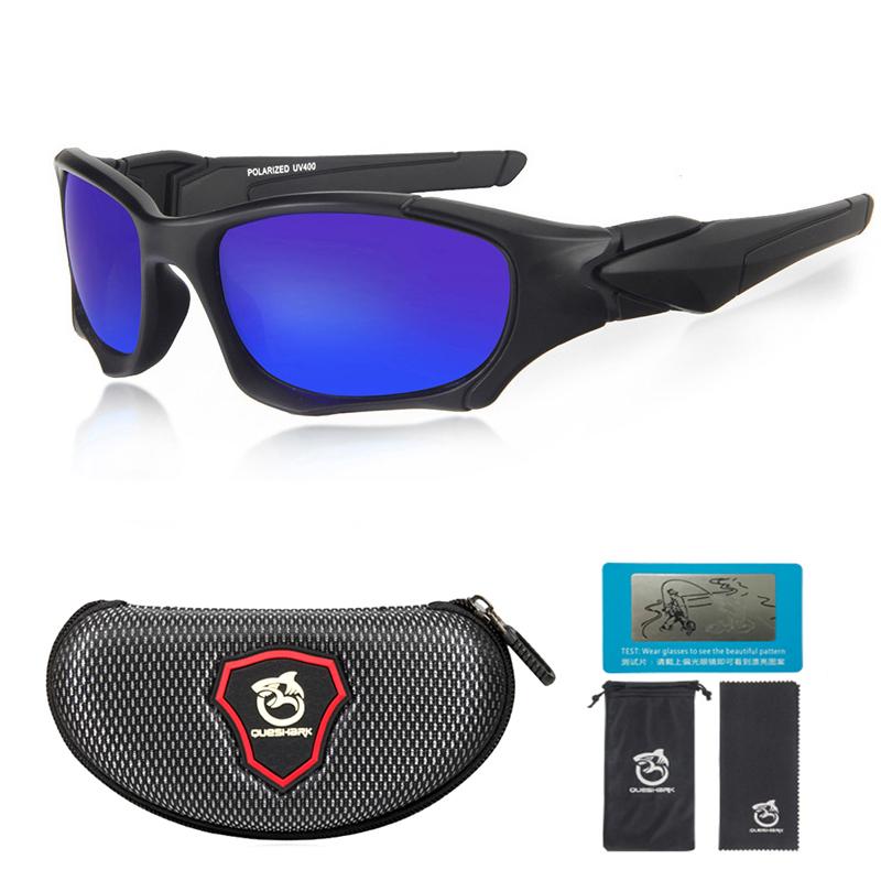 

QUESHARK Мужские Женские HD Поляризованные Спортивные Солнцезащитные Очки Для Рыбалки UV400 Антибликовые Очки Для Походов Оправа TR90 Спортивные Очки Для Велосипеда Велоспорта синий