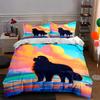 Dog, Sunset, Reflection. Bedding Duvet Cover Sets Duvet Covers Pillowcases Gifts (1 * Duvet Cover 2 * Pillowcases, Without Duvet Insert)