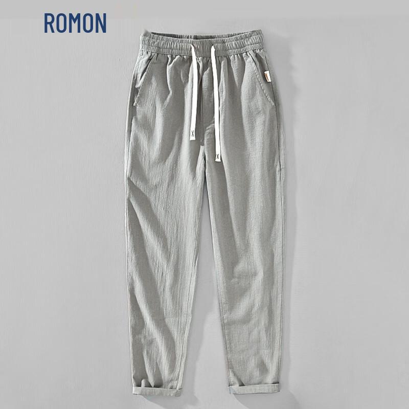 Romon Men s Cotton Linen Casual Pants XL