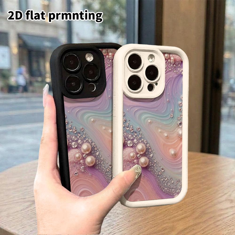 Phone case: 2D flat, suitable for iPhone 18 17 16 15 14 13 Pro protective case, pearl texture, perfect Christmas and Halloween holiday gift