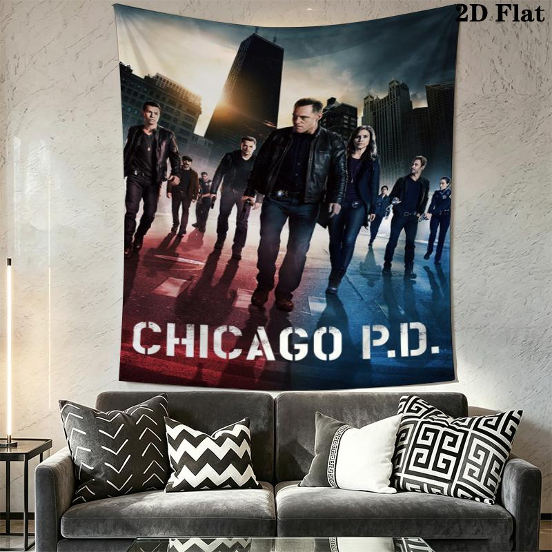 Chicago Fire Wall Tapestry Aesthetic Wall Hanging Printed Fabric Blanket Decorative Tapestries for Bedroom Living Room Home Decor