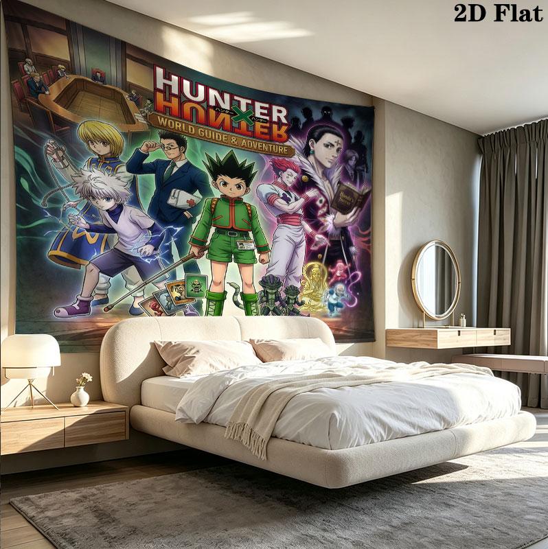 Hunter X Hunter Wall Tapestry Aesthetic Wall Hanging Printed Fabric Blanket Decorative Tapestries For Bedroom Living Room Home Decor