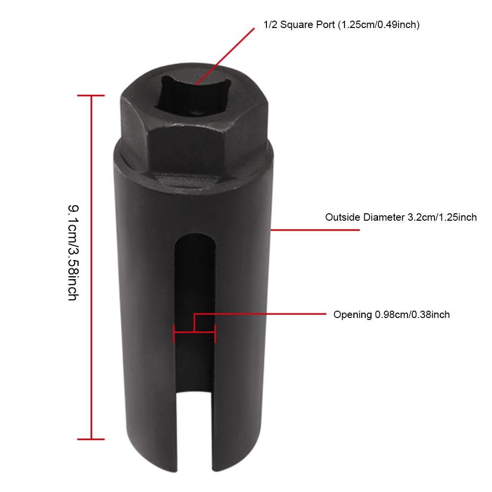 1/2-Zoll-Steckschlüssel-Antriebsentfernung, 22 mm, Universal-Installationswerkzeug für Auto-Sauerstoffsensoren, Entfernungshülse, Sauerstoffsensor-Schlüssel
