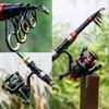 Red & Green Double Rod Set with Landing Net: Multifunctional, Portable, Large Capacity Fishing Gear Bag