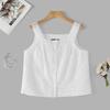 ZANZEA Women Lace Splice Square Collar Summer Casual Sleeveless Vest Tops