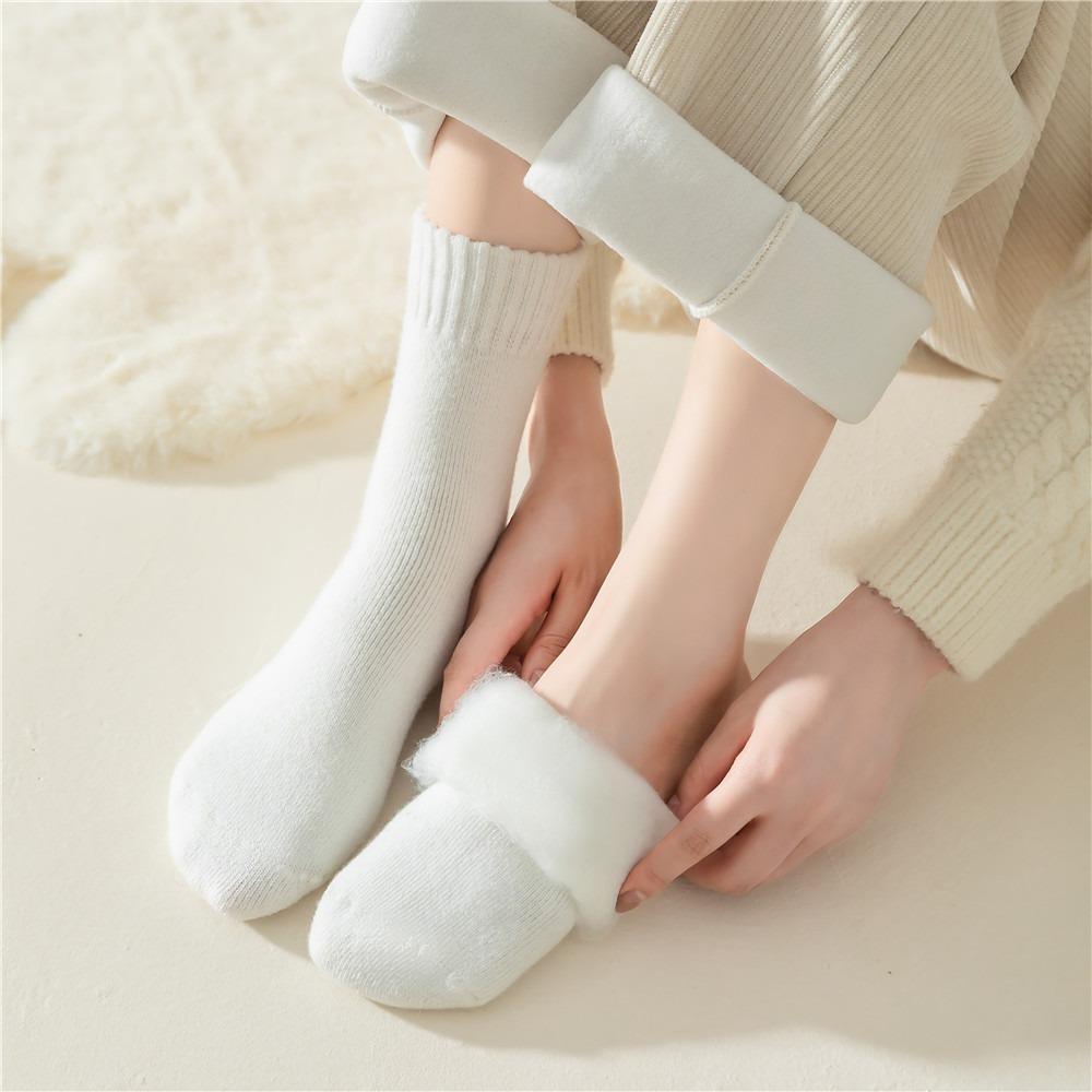 1 Pair Plush Hairy Women Socks Keep Warm Cashmere Socks Soft Sleep Socks  Winter