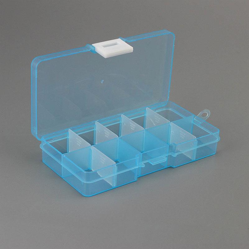 Transparent Storage Container Jewelry Box Clear Plastic Organizer Box Earring Storage Organizer Display Case for Beads 10 Grids