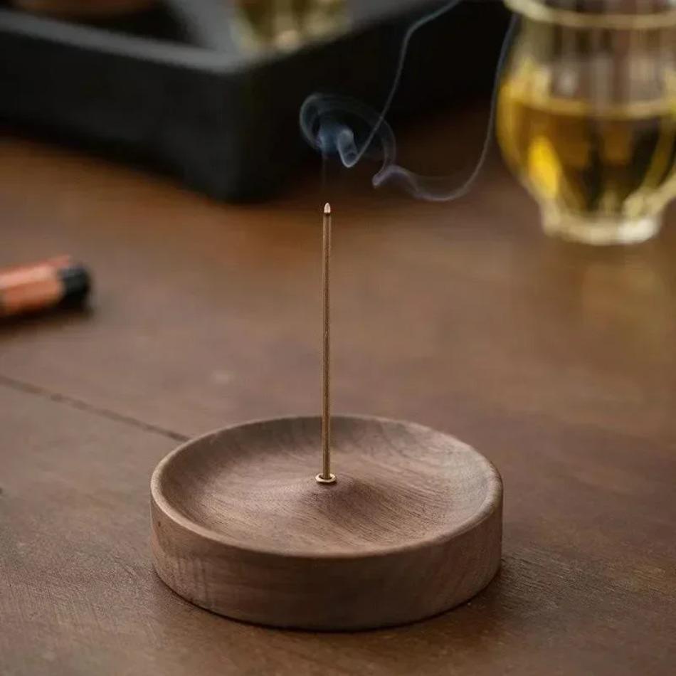 1Pcs Custom Natural Wood Arabic Incense Base Stick Holder Burner Ash Catcher Palo Santo Stand Gift for Home Decor Zen Meditation