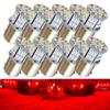Discover Winds S25 G18 Single Compatible LED Bulbs for Motorcycles and 3014 54SMD Ultra-Bright 12V/24V Trucks! Red, 10-Pack
