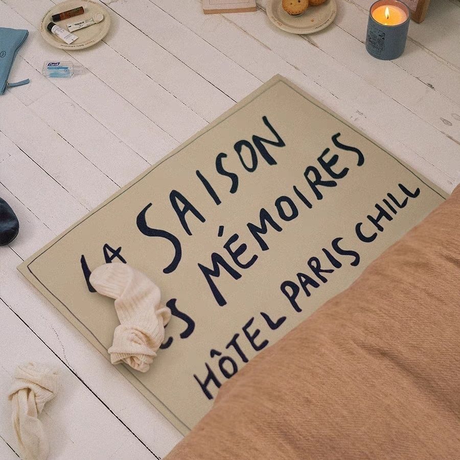 

French floor mat bathroom absorbent non-slip mat ins wind soft diatom mud living room premium bedroom custom bedside blanket 40X60cm 15.7X23.6in