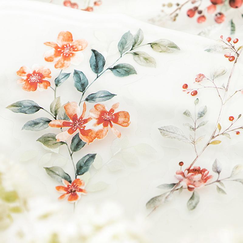 20Pcs Flower Branch and Leaf Themed Stickers Scrapbook Notebook Photo Frame Diary DIY Decorative Stationery Stickers