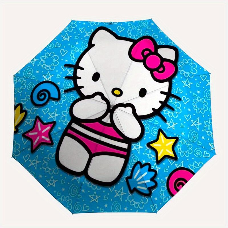1pc Hello Kitty Summer Fun Umbrella with Plastic Handle,Suitable for All Seasons Home Travel Outdoor UmbrellaSanlio660